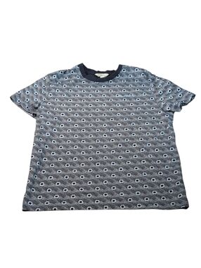 Ben Sherman Navy Geometric Print Short Sleeve Cotton T-Shirt Size Medium